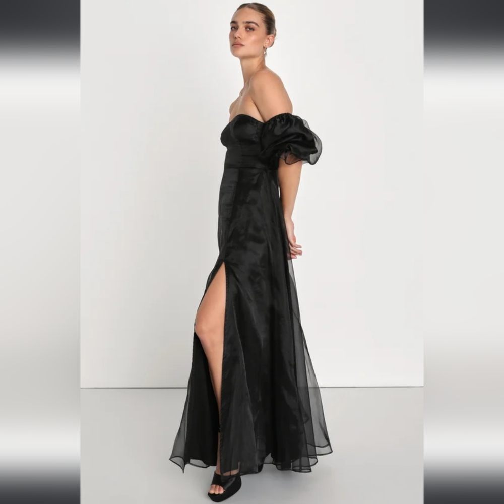 NEW LULU'S BLACK OFF SHOULDER MAXI DRESS